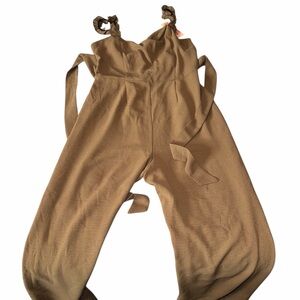 Inspired Hearts Brown Jumpsuit with Ruffle Straps